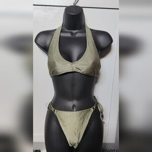American Eagle Outfitters Olive Bikini Set